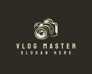 Vlogger - Photography Camera Lens logo design