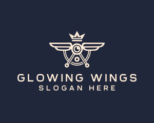 Crown Wing Drone Camera logo design