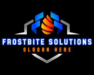 Freeze - Fire Ice Shield logo design