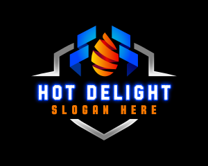 Fire Ice Shield logo design