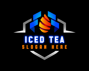 Fire Ice Shield logo design