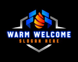 Fire Ice Shield logo design