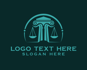 Justice - Scale Pillar Lawyer logo design