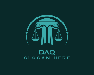 Justice - Scale Pillar Lawyer logo design