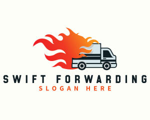  Delivery Flaming Truck logo design