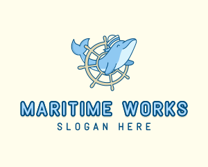 Sailor Dolphin Animal logo design