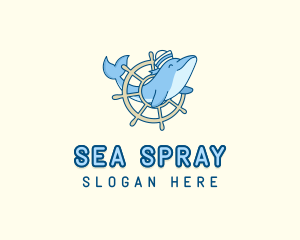 Sailor Dolphin Animal logo design