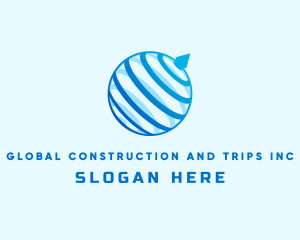 Global Sphere Arrow logo design