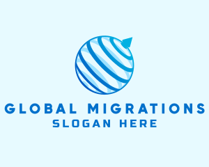 Global Sphere Arrow logo design