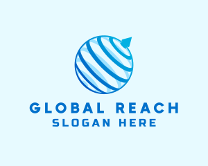 Global Sphere Arrow logo design