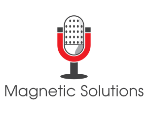 Magnetic - Magnet Podcast Radio Microphone logo design