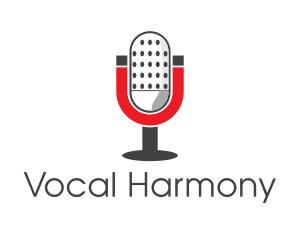 Voice - Magnet Podcast Radio Microphone logo design