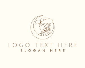 Cowboy Hat - Western Woman Cowgirl logo design