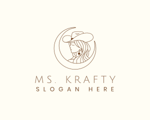 Cowgirl - Western Woman Cowgirl logo design