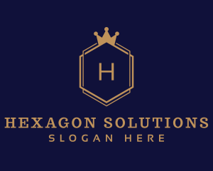 Royal Hexagonal Crown logo design