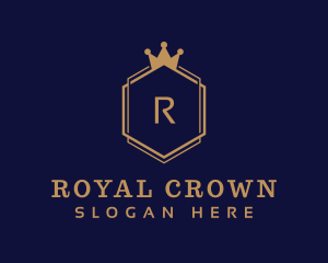 Royal Hexagonal Crown logo design