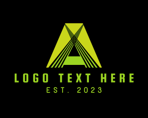 Lettering - Geometric Gaming Letter A logo design