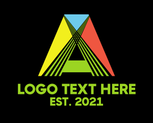 A - Geometric Gaming Letter A logo design