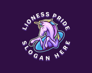 Pride Unicorn Rainbow logo design