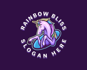 Pride Unicorn Rainbow logo design