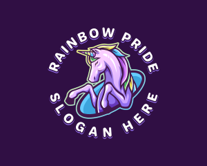 Pride Unicorn Rainbow logo design