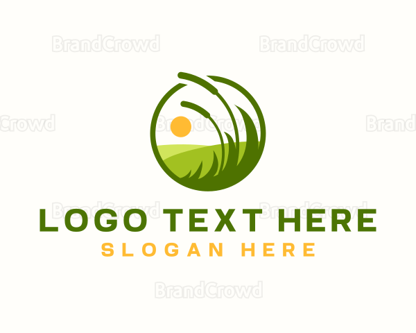 Grass Lawn Landscaping Logo