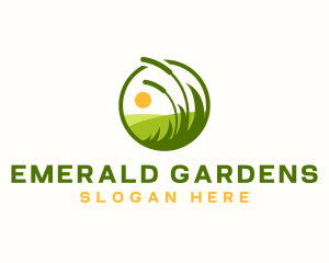 Grass Lawn Landscaping logo design