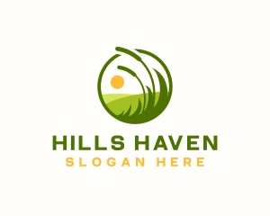 Grass Lawn Landscaping logo design