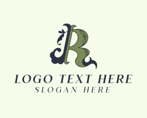 Letter R - Retro Beauty Letter R logo design