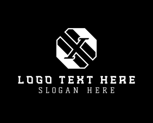 Black And White - Geometric Industrial Letter X logo design