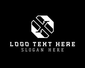 Monochrome - Geometric Industrial Letter X logo design