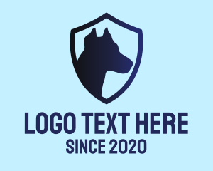 Blue Shield - Guard Dog Shield logo design