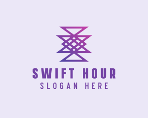 Geometric Hour Glass logo design