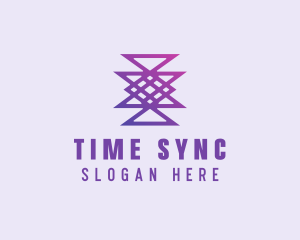 Geometric Hour Glass logo design