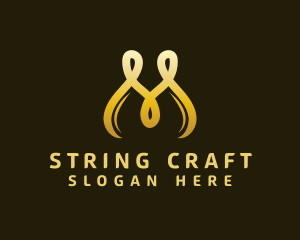 String - Loop String Business Letter M logo design