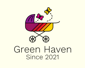 Nursery Baby Stroller  logo design