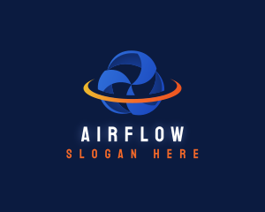 Fan Propeller Air Conditioning logo design