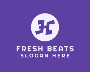 Hiphop - Violet Letter H logo design