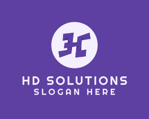 Violet Letter H logo design