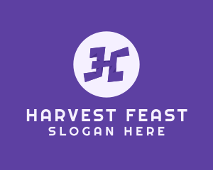 Violet Letter H logo design