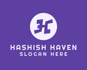 Violet Letter H logo design