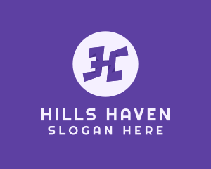 Violet Letter H logo design