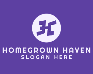 Violet Letter H logo design