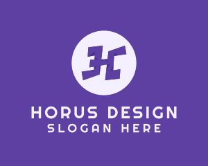 Violet Letter H logo design