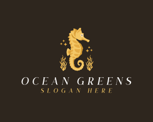Seaweed - Seahorse Aquarium Animal logo design