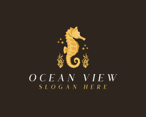 Seahorse Aquarium Animal logo design