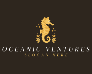 Seahorse Aquarium Animal logo design