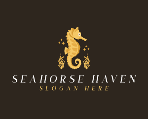 Seahorse Aquarium Animal logo design