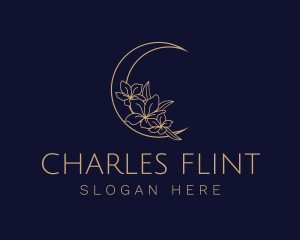 Elegant Floral Moon  Logo