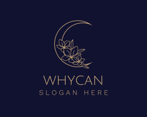 Elegant Floral Moon  Logo